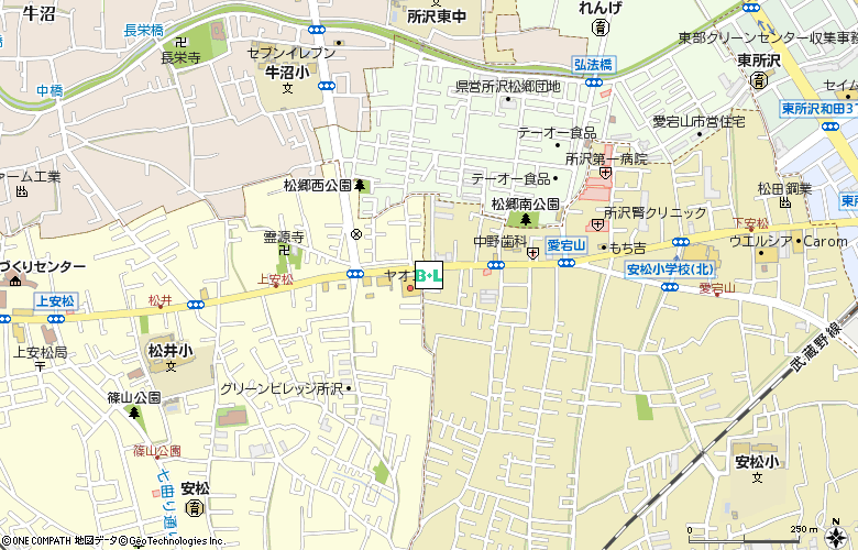 アイオプト東所沢店付近の地図